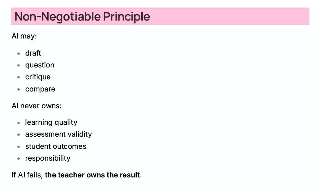Quote from the AI professional-development handout