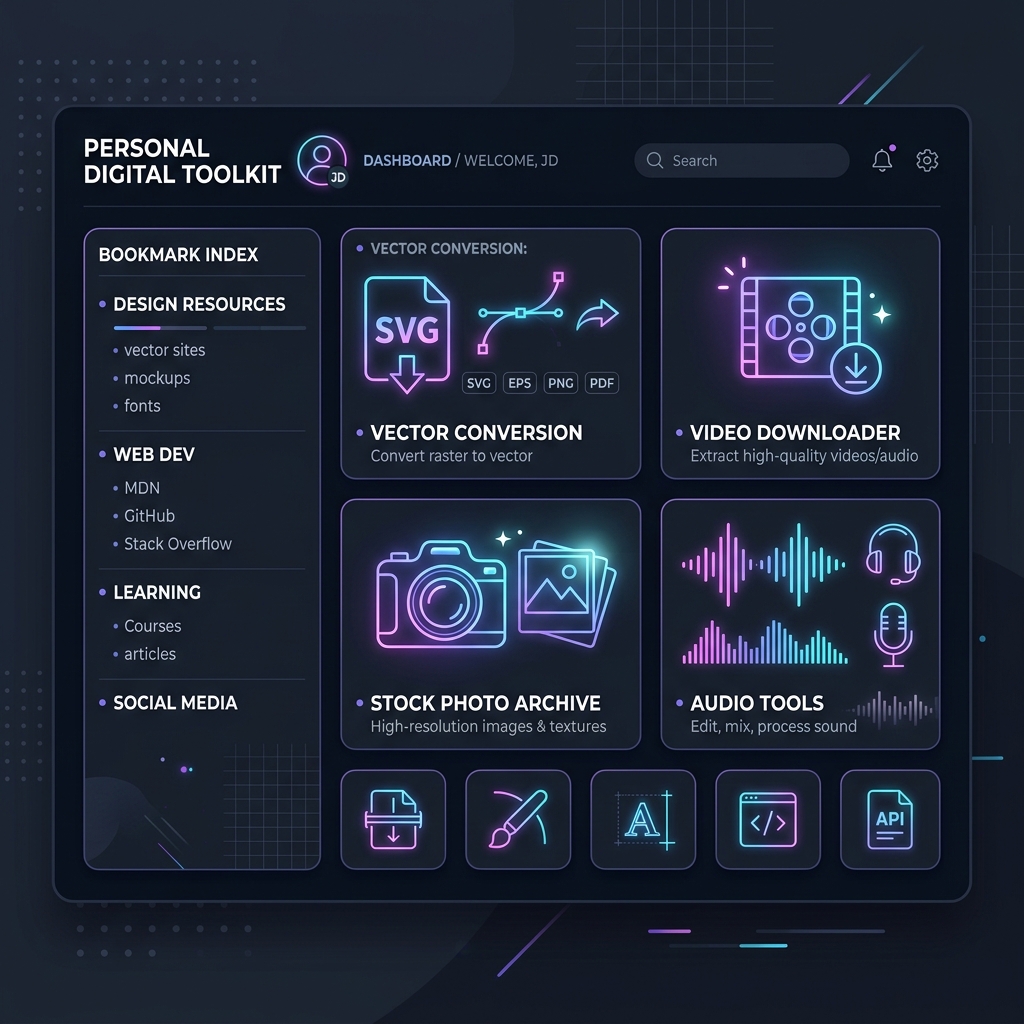 Technical illustration of a tool index dashboard.